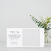 White Template Beileid Vielen Dank mit grauer Gren Dankeskarte (Stehend Vorderseite)