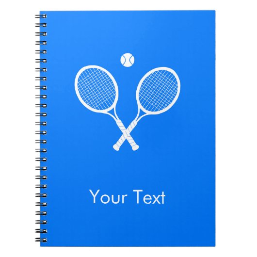 White Tennis Rackets auf Blue Personalisiert Notizblock (Vorderseite)