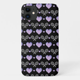 White Tennis Rackets Lila Hearts Liebe Athletic Case-Mate iPhone Hülle