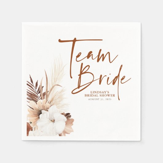 White Terracotta Blume Brautparty Team Bridge Serviette (Vorderseite)