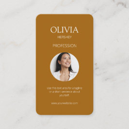 White / Terracotta Foto Social QR Code Visitenkarte