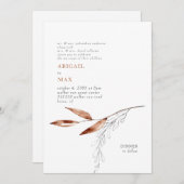 White/Terracotta Moderne Foliage Eltern Hochzeit Einladung (Vorne/Hinten)