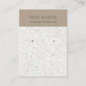 WHITE TERRAZZO TEXTURE KRAFT EARRING DISPLAY LOGO VISITENKARTE (Vorderseite)
