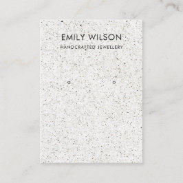 WHITE TERRAZZO TEXTURE KRAFT EARRING DISPLAY LOGO VISITENKARTE