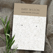 WHITE TERRAZZO TEXTURE KRAFT EARRING DISPLAY LOGO VISITENKARTE