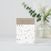 WHITE TERRAZZO TEXTURE KRAFT EARRING DISPLAY LOGO VISITENKARTE (Stehend Vorderseite)