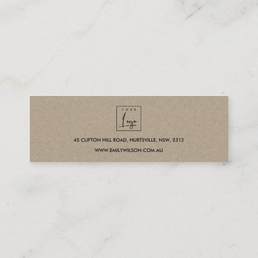 WHITE TERRAZZO TEXTURE STUD EARRING DISPLAY LOGO MINI VISITENKARTE (Rückseite)