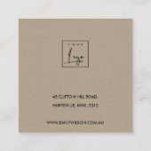 WHITE TERRAZZO TEXTURE STUD EARRING DISPLAY LOGO QUADRATISCHE VISITENKARTE (Rückseite)