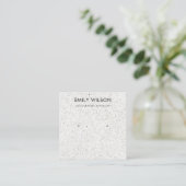 WHITE TERRAZZO TEXTURE STUD EARRING DISPLAY LOGO QUADRATISCHE VISITENKARTE (Stehend Vorderseite)