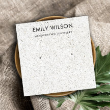 WHITE TERRAZZO TEXTURE STUD EARRING DISPLAY LOGO