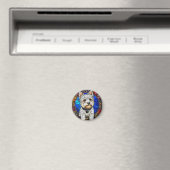 White Terrier Dog Portrait Magnet (In Situ (Geschirrspüler))
