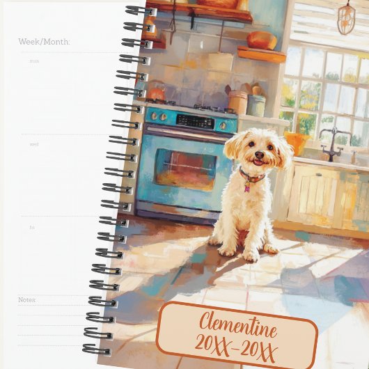 White Terrier Mix Dog Undated Appointment Book Planer