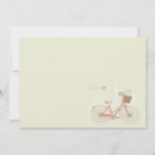 White Terrier on Pink Bicycle Einladung zum Geburt (Rückseite)