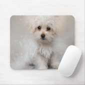 White Terrier Puppy Wasserfarbe für Hunde Mousepad (Mit Mouse)