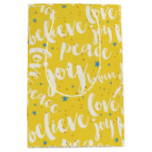 White Text Design Mittlere Geschenktüte (Vorderseite)