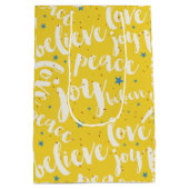 White Text Design Mittlere Geschenktüte (Rückseite)