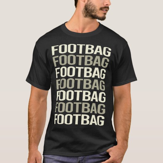 White Text Footbag Hacker Sack Sacker T-Shirt (Vorderseite)