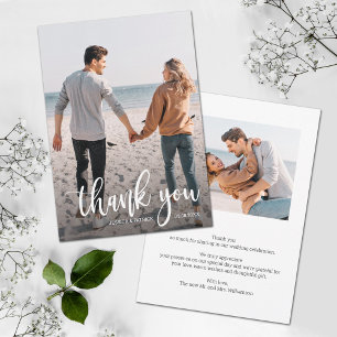 White Text Overlay Hochzeitskennzeichen Dankeskarte