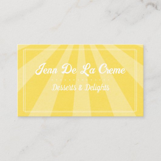 White Text Sunshine Sky Funky Vintag Visitenkarte (Vorderseite)
