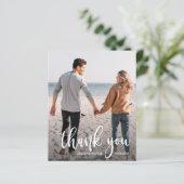 White Text Wedding Foto Vielen Dank (Stehend Vorderseite)