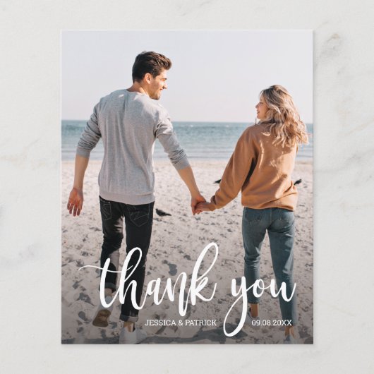 White Text Wedding Foto Vielen Dank (Vorderseite)