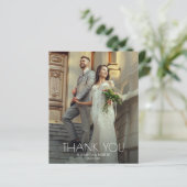 White Text Wedding Foto Vielen Dank Hinweis (Stehend Vorderseite)