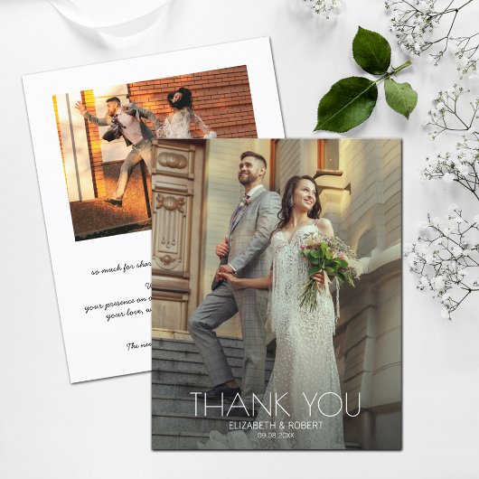 White Text Wedding Foto Vielen Dank Hinweis