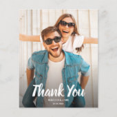 White Text Wedding Foto Vielen Dank Hinweis Flyer (Vorne)