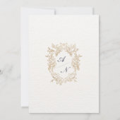 White Texture Floral Gold Islamische Hochzeit Mono Einladung (Rückseite)