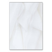 White Texture Wedding Table Card Number 1 Tischnummer (Rückseite)