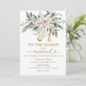 White The Season to Be Married Bridal Shower Einladung (Stehend Vorderseite)