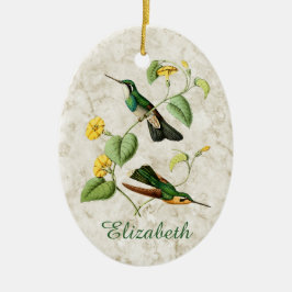 White Throated Mountain Gem Hummingbird Keramik Ornament