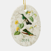 White Throated Mountain Gem Hummingbird Keramik Ornament (Hinten)