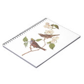 White Throated Sparrow Audubon Birds with Flowers Notizblock (Linke Seite)