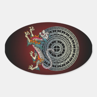 White Tiger 01 Ovaler Aufkleber