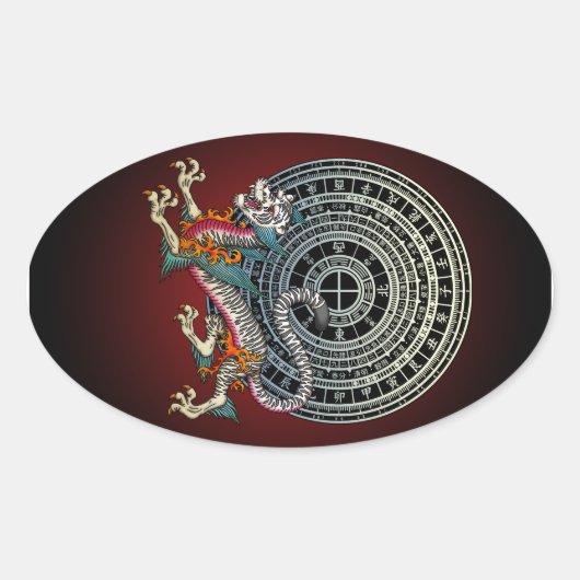 White Tiger 01 Ovaler Aufkleber (Vorderseite)