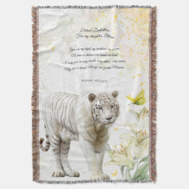 White Tiger and Lilies Devotion Blanket Decke