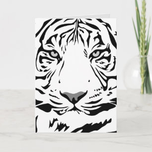 WHITE TIGER ART BIRTHDAY GREETCARDS KARTE