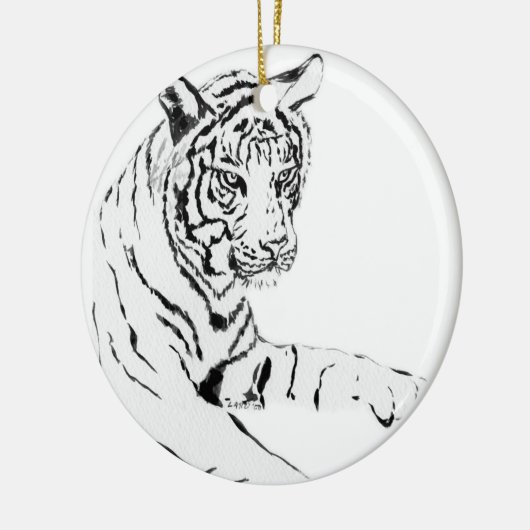 White Tiger Art Malerei Ornament (Links)