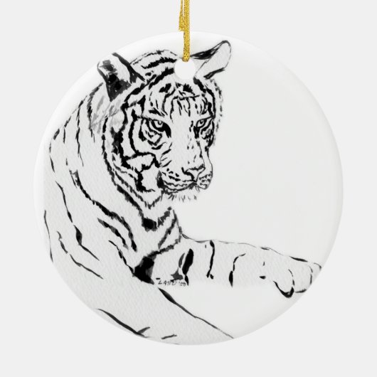 White Tiger Art Malerei Ornament (Hinten)
