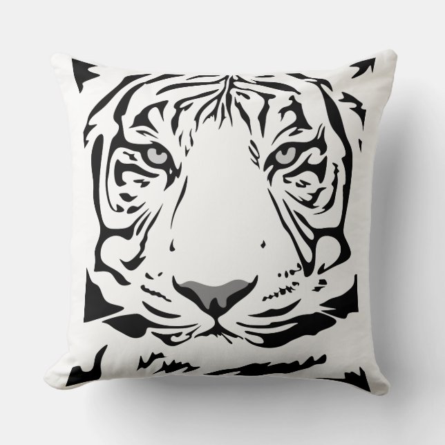 WHITE TIGER ART THROW PILLOWS KISSEN (Vorderseite)