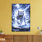 White Tiger Ascension – Celestial Guardian | Man J Leinwanddruck (Insitu (Wohnzimmer))