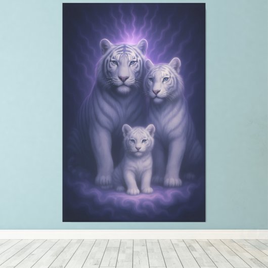 White Tiger Ascension – Celestial Lineage | ManJia Leinwanddruck (Insitu (Holzboden))