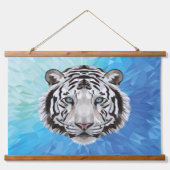 White Tiger Big Cat Modern Large Bedroom Wall  Wandteppich Mit Holzrahmen (Vorne)