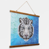 White Tiger Big Cat Modern Large Bedroom Wall  Wandteppich Mit Holzrahmen (Gewinkelt)