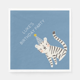 White Tiger Birthday Serviette