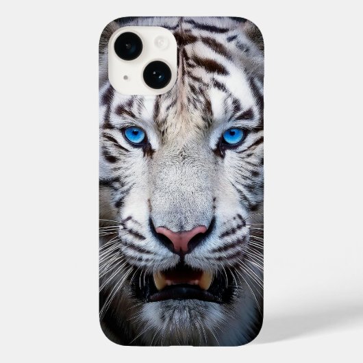 White Tiger Blue Eyes Case-Mate iPhone Hülle (Rückseite)
