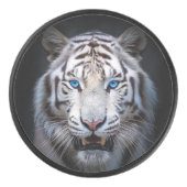 White Tiger Blue Eyes Eishockey Puck (Vorderseite)