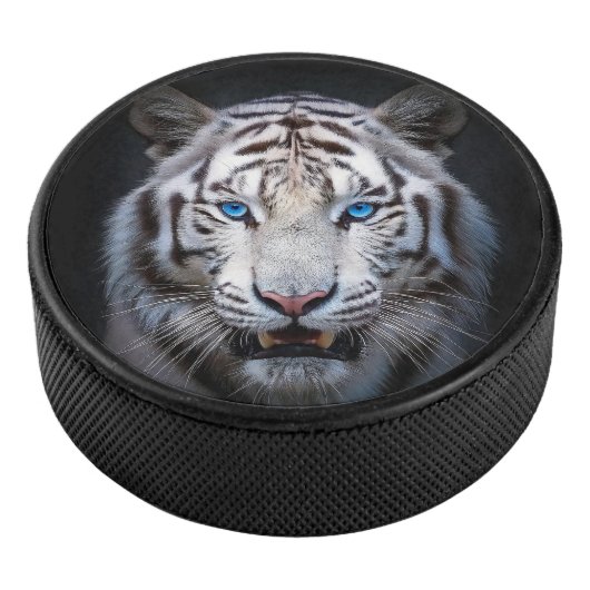 White Tiger Blue Eyes Eishockey Puck (3/4)