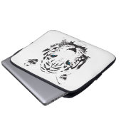 White Tiger Blue Eyes Graphic Laptopschutzhülle (Vorne Knopf)